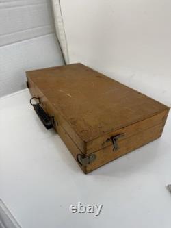 Vintage Artist's Wooden Metal Lined Box with paint pallet