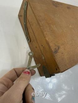 Vintage Artist's Wooden Metal Lined Box with paint pallet