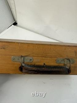 Vintage Artist's Wooden Metal Lined Box with paint pallet