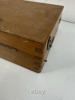 Vintage Artist's Wooden Metal Lined Box with paint pallet