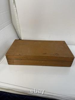 Vintage Artist's Wooden Metal Lined Box with paint pallet