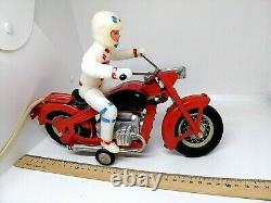 Vintage BIG 29 cm USSR Tin Toy Bike with Plastic Rider Remote Control. BOX