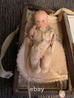 Vintage Baby In Antique Wooden Box