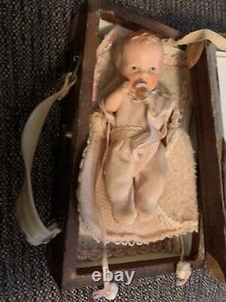 Vintage Baby In Antique Wooden Box