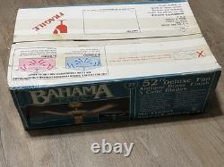 Vintage Bahama Fans 52 Deluxe Ceiling Fan Antique Brass Cane Blades Open Box