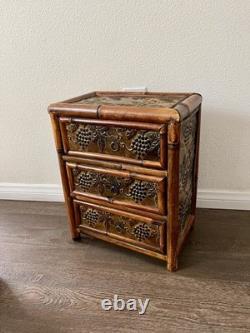 Vintage Bamboo/ wood Jewelry/Storage Box 3 Drawers 8/12/16 Inches Vintage Bamboo/ wood Jewelry/Storage Box 3 Drawers 8/12/16 Inches