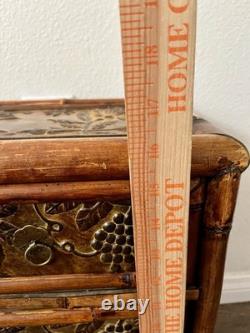 Vintage Bamboo/ wood Jewelry/Storage Box 3 Drawers 8/12/16 Inches