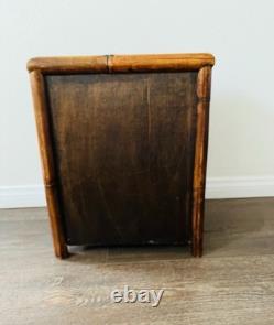 Vintage Bamboo/ wood Jewelry/Storage Box 3 Drawers 8/12/16 Inches