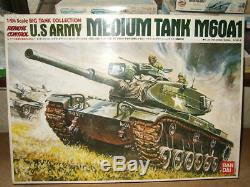 Vintage Bandai 1/24 US Army Medium Tank M60A1 Plastic Model Kit With Box Rare