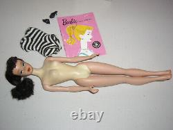 Vintage Barbie #3-#4 Brunette Ponytail withGay Parisienne BOX, LINER, Pink Booklet