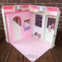 Vintage Barbie Folding Pretty House #16961 Dollhouse Mattel Pink Furniture Box