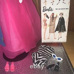 Vintage Barbie Ponytail #4 in HTF Fraternity Dance With Box &Stand, Excellent