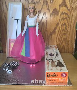 Vintage Barbie Ponytail #4 in HTF Fraternity Dance With Box &Stand, Excellent