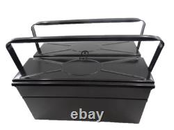 Vintage Barely Used Black Metal Make-Up Artist Tool Box /Case, 12 x 8 x 6.5