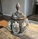Vintage Baroque Brass Hand-blown Bubble Glass Lidded Box / Apothecary Jar