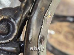 Vintage Baroque Brass Hand-Blown Bubble Glass Lidded Box / Apothecary Jar