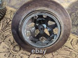 Vintage Baroque Brass Hand-Blown Bubble Glass Lidded Box / Apothecary Jar