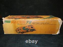 Vintage Battery Operated Formula Geinco's Racer No 72 Plastic Toy Car Box 1960