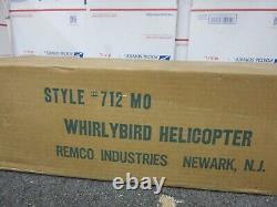 Vintage Battery Operated Remco Whirlybird Helicopter with Box Army Men Tank Truck