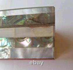 Vintage Bethlehem Eretz Israel Mother of Pearl & Abalone Carved Trinket Box