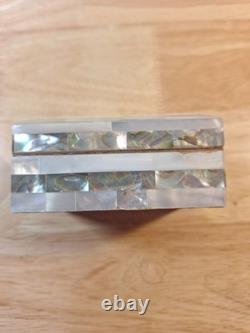 Vintage Bethlehem Eretz Israel Mother of Pearl & Abalone Carved Trinket Box