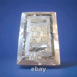 Vintage Bethlehem Eretz Israel Mother of Pearl & Abalone Carved Trinket Box