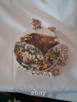 Vintage Bev Dolittle Bugged Bear Trinket Box COA 2003