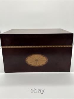 Vintage Bombay Company Mahogany Inlaid Storage Jewelry/ Letter Box