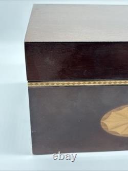 Vintage Bombay Company Mahogany Inlaid Storage Jewelry/ Letter Box
