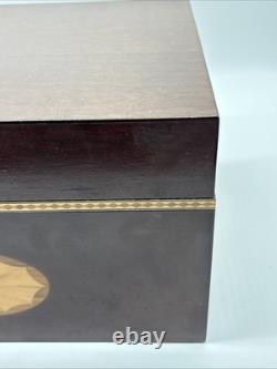 Vintage Bombay Company Mahogany Inlaid Storage Jewelry/ Letter Box