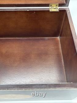 Vintage Bombay Company Mahogany Inlaid Storage Jewelry/ Letter Box