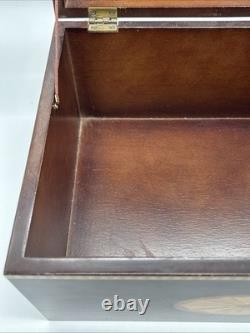 Vintage Bombay Company Mahogany Inlaid Storage Jewelry/ Letter Box
