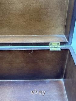 Vintage Bombay Company Mahogany Inlaid Storage Jewelry/ Letter Box