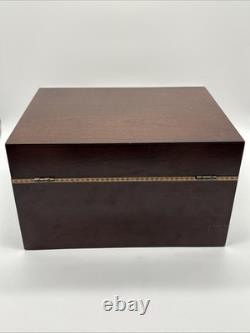 Vintage Bombay Company Mahogany Inlaid Storage Jewelry/ Letter Box
