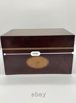 Vintage Bombay Company Mahogany Inlaid Storage Jewelry/ Letter Box