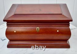 Vintage Bombe' Shaped Cherry Jewelry Box WithMother of Pearl Inlay