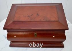 Vintage Bombe' Shaped Cherry Jewelry Box WithMother of Pearl Inlay
