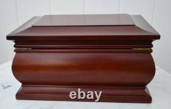 Vintage Bombe' Shaped Cherry Jewelry Box WithMother of Pearl Inlay