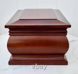 Vintage Bombe' Shaped Cherry Jewelry Box WithMother of Pearl Inlay