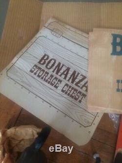 Vintage Bonanza action figures, horses & accessories, American Character Boxes
