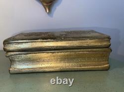 Vintage Borghese Ceramic Celtic Sculpted Book Trinket Box