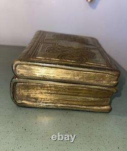 Vintage Borghese Ceramic Celtic Sculpted Book Trinket Box