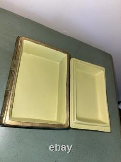 Vintage Borghese Ceramic Celtic Sculpted Book Trinket Box