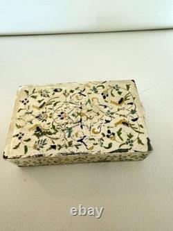 Vintage Box Hand Decorated With Enamel Decoration