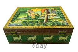 Vintage Box / Jewelry Box Hand Painted Wooden Box Beautiful Decorative Art Work