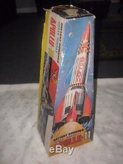 Vintage Boxed Nomura Apollo 11 Tinplate & Plastic Battery Operated Space Rocket