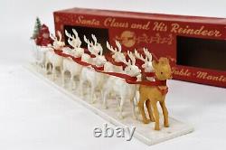 Vintage Bradford Novelty Santa Claus And His Reindeer WithBox, Excellent