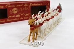 Vintage Bradford Novelty Santa Claus And His Reindeer WithBox, Excellent