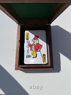 Vintage Brass And Wooden playing card Game Box