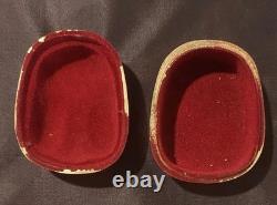 Vintage Brass Happy Buddha Face Trinket Box With Red Lining